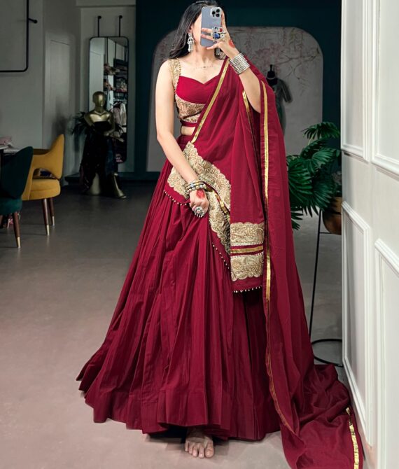 Navratri 2026 Morbani Georgette Lehenga with Mirror Work Dupatta